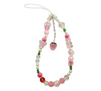 Dasbsug Sweet And Lovely Strawberry Bear Phone Lanyard Fashionable Decoration For Girls Aesthetic Mobile Keychain Accessory Girls Mobile Accessory