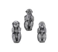 Dasbsug Three Monkeys Sculpture Set See Not Hear Speak Evil Figurines For Adding Artistic Touch To Space See No Hear Speak Evil