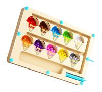 Dasbsug Tracing Number Mazes Counting Board Counting & Color Sorting Game Educational Wood Mazes Toy For Children Educational Wood Maze Toy For Children