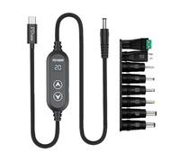 Dasbsug USB C DC5.5mm Power Supply 100W With 5V/12V/15V/19V/20V Multiple Output USB To Direct Power Cord 8 Adapters For Laptops Voltages Control Charging Cable