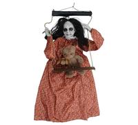 Dasbsug Voice Activated Ghostly Doll Halloween Hanging Ornament With Glowing Eye And Sound Effect For Indoor And Outdoor Scary Decoration With Sound Effect