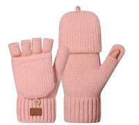 Dasbsug Winter Half Finger Gloves For Women Thickened Windproof Design Double Fleece Insulation Cold Weather Winter Gloves For Women Thicken