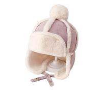 Dasbsug Winter Warm Fleece Lined Caps for Boy and Girl 1-4Years Old Plush Ear Flap Hat Outdoor Activity Windproof for Kids Toddler Cold Weather Purple