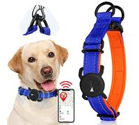 Dasbulk Airtag Dog Collar, Pet Collars for Dogs, Nylon Dog Collars with Neoprene-Padded, Reflective, Adjustable Dog Collar for Small Dogs and Medium Dogs, Airtag is not Included (S, Blue)