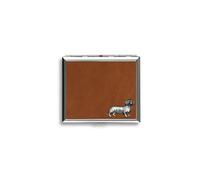 Daschund sausage dog tan leather covered cigarette case