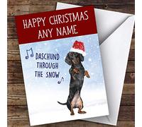Daschund Through The Snow Dog Funny Joke Personalised Christmas Card | Christmas Card | Funny Christmas Card | Joke Christmas Card