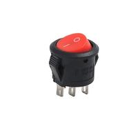 DASEB 1/2/5/10 PCS Red Black White ON/OFF Round Rocker Toggle Switch 6A/250VAC 10A 125VAC Plastic Push Button Switch 2 PIN 3 PIN KCD1(3PIN ON-OFF Red,10PCS)