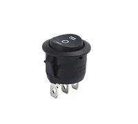 DASEB 1/2/5/10 PCS Red Black White ON/OFF Round Rocker Toggle Switch 6A/250VAC 10A 125VAC Plastic Push Button Switch 2 PIN 3 PIN KCD1(3PIN ON-OFF-ON Black,2PCS)