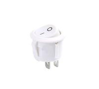 DASEB 1/2/5/10 PCS Red Black White ON/OFF Round Rocker Toggle Switch 6A/250VAC 10A 125VAC Plastic Push Button Switch 2 PIN 3 PIN KCD1(ON-OFF White 2PIN,2PCS)