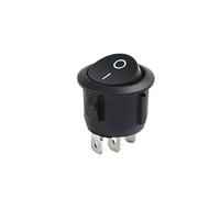 DASEB 1/2/5/10 PCS Red Black White ON/OFF Round Rocker Toggle Switch 6A/250VAC 10A 125VAC Plastic Push Button Switch 2 PIN 3 PIN KCD1(3PIN ON-OFF Black,1PCS)