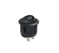 DASEB 1/2/5/10 PCS Red Black White ON/OFF Round Rocker Toggle Switch 6A/250VAC 10A 125VAC Plastic Push Button Switch 2 PIN 3 PIN KCD1(ON-OFF Black 2PIN,10PCS)