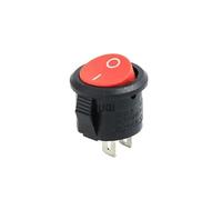 DASEB 1/2/5/10 PCS Red Black White ON/OFF Round Rocker Toggle Switch 6A/250VAC 10A 125VAC Plastic Push Button Switch 2 PIN 3 PIN KCD1(ON-OFF Red 2PIN,2PCS)