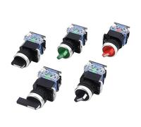 DASEB 1 22mm LA38-11X2 20X3 2/3 position rotary switch 4 screws 10A400V self-locking/self-resetting power rotary switch(2P-reset-GREEN-D)