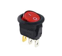 DASEB 1PCS/5pcs 12V / 220V led switch Light Switch Power Switch Car button lights ON/OFF 3pin Round Rocker Switch(Red,220V_5PCS)