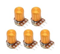 DASEB 1pcs WH148 1K 2K 5K 10K 20K 50K 100K 250K 1M 3Pin Knurled Shaft Linear Taper Rotary Potentiometer Resistor w/Knob for Audrino(50K Ohm)