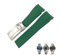 DASEB 21mm Silicone Rubber Watch Band Replacement for Role Rolex DEEPSEA Sea-Dweller 126660 Blue Black Diving Sport Strap Free Tools(Dark Green,21mm)