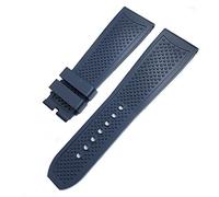DASEB 22mm 24mm Rubber Watchband 23mm，for CALIBRE DE CARTIER TANK SOLO SANTOS DE Waterproof Silicone Watch Strap Butterfly Buckle(Blue Without Buckle,23mm)