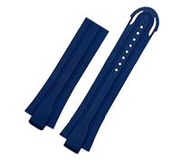 DASEB 24mm*12mm Lug End Rubber Waterproof Watchband For Oris Wristband Silicone Band Stainless Steel Folding Clasp(Blue no clasp)