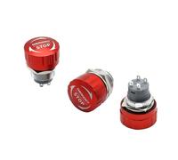 DASEB 3pcs 16/19/22mm Metal Ultra Short Emergency Stop Button Mushroom Head Emergency Switch Self-locking Stop Circular Power Supply NO NC(16mm,2NC)