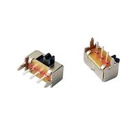 DASEB 50pcs Two Positions 3 Pins Tact Toggle Switch Black Side Single Pole Double Throw SPST SK12D07