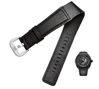 DASEB Cowhide Leather Watch Band for Dietrich OTC-AO1 OT-3 Strap black 24mm bracelet Stomata Cowhide black wristwatches(Black silver)