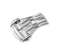 DASEB Deployment Buckle for Omega Watch Bands Folding Clasp Belt Logon 16mm 18mm 20mm Leather Strap Accessories Silver Gold Rose(Silver,20mm)