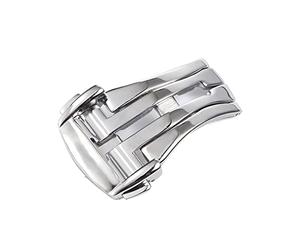 DASEB Deployment Buckle for Omega Watch Bands Folding Clasp Belt Logon 16mm 18mm 20mm Leather Strap Accessories Silver Gold Rose(Silver,20mm)