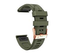 DASEB For Garmin Fenix 7S/5S Plus/6S/5S/Instinct 2S/D2, 20mm Quick Fit Soft Silicone Strap With Rose Gold Buckle Silicone Quick Replacement Wrist Straps(Army Green,Fenix 5S 5S Plus)