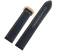 DASEB For Omega 300 Fabric Leather AQUA TERRA 150 cupuncture needle captain Woven Nylon Canvas Watch Strap 19mm 20mm 21mm 2mm Watchbands(Blue yellow RG,19mm)