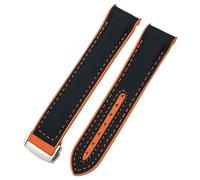 DASEB For Omega Seamaster 300 Planet Ocean AT150 Watch Strap 21mm 22mm Curved End Blue Red Fabric High Density Nylon Rubber Watchband 19mm 20mm(Black nylon orange,20mm)