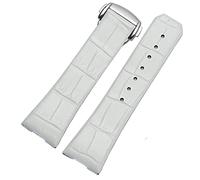 DASEB Genuine Leather Watch Strap For Omega Constellation Double Eagle Series Men Women 17mm 23mm Watchband(White,17mm gold Clasp)