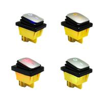 DASEB On off 30A/250V 16A/250V heavy duty 4 pin t85 sealed waterproof rocker switch with led 12V 24V 110V 220V 380V Silver Painting(Green,380V)
