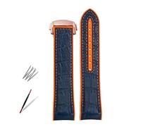 DASEB Rubber Watch Bracelet For Omega 300 SEAMASTER 600 PLANET OCEAN Folding Buckle Silicone Strap Watch Accessories Watch Band(Blue orange-R,22mm)