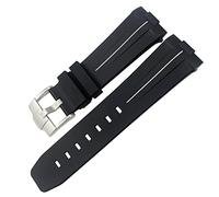DASEB Rubber Watchband 23mm 22mm 24mm Watch Strap for Tudor Heritage Black Bay Bronze Pelagos Black Red Waterproof Sport Bracelets(BLACK WHITE,22mm Golden buckle)