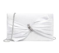 Dasein Women Elegant Satin Bow Flap Evening Bag Rhinestone Clutch Purse Handbag Formal/Wedding/Prom/Party