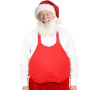 DASELEA Padded Santa Belly, Santa Costume Suit Unisex Fake Stuffer Belly for Christmas Halloween Cosplay