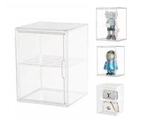 Dasellfa Acrylic Display Case, Stackable Storage Boxes, Display Cabinets with Magnetic Door, Desk Storage for Action Figures, Toys, Minifigures, Collectiblefigures, Handbag, Shoe, Transparent