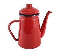Dasertoe 1.1 L Enamelled Hand Enamelled Coffee Maker, Induction Kettle, Gas Cooker, Red,