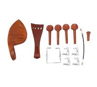 Dasertoe A 4/4 Violin Accessory Natural Jujube Wood Fine Adjustment Set, Chin Rest Chin Strap, Tail Studs, Screws, Slide Plates, Button