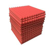 Dasertoe Acoustic Foam Panels 12 Pcs, Soundproof Wall Panels 30x30x5cm, High Density Sound Absorbing Panel for Walls Red