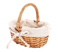 Dasertoe Hand Woven Wicker Basket Flower Basket with Handle and Basket