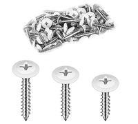 Dasertoe White Screws Wood White Sheet Metal Screw Thread Truss Fast Self Tapping White Pan Cabinet Screws Carbon Steel White Screws