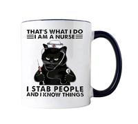Dasfie I'm a Nurse,11 oz Coffee Mug,Funny cat Ceramic Cup, Tea and Coffee Cups Gifts for Cat Lovers