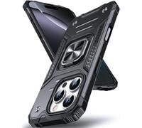 DASFOND Designed for 16 Pro Max Case with Stand, Enhanced 360° Rotatable Metal Ring Kickstand Military Grade Impact Resistant Shockproof Protective Phone Case Cover for iPhone 16 Pro Max, Black