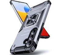 DASFOND Designed for Galaxy S26 Plus Case with Stand, 360° Rotatable Metal Ring Kickstand Military Grade Impact Resistant Shockproof Protective Phone Case Cover for Samsung Galaxy S26 Plus, Silver