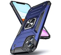 DASFOND Designed for iPhone 11 Case, Military Grade Shockproof Protective Phone Case Cover with Enhanced Metal Ring Kickstand [Support Magnet Mount] for iPhone 11 6.1 inch, Blue
