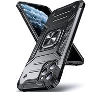 DASFOND Designed for iPhone 11 Pro Case, Military Grade Shockproof Protective Phone Case Cover with Enhanced Metal Ring Kickstand [Support Magnet Mount] for iPhone 11 Pro 5.8 inch, Black