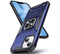 DASFOND Designed for iPhone 14 Case, Military Grade Shockproof Protective Phone Case Cover with Enhanced Metal Ring Kickstand [Support Magnet Mount] for iPhone 14 6.1 inch, Blue