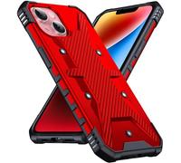 DASFOND Designed for iPhone 14/iPhone 13 Case - [Military Grade Shockproof] Rugged Protective Case, Non-slip Anti-scratch with Airbag Bumper Phone Case for Phone 14/13 Cover, Red
