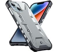 DASFOND Designed for iPhone 14/iPhone 13 Case - [Military Grade Shockproof] Rugged Protective Case, Non-slip Anti-scratch with Airbag Bumper Phone Case for Phone 14/13 Cover, Sliver Silver